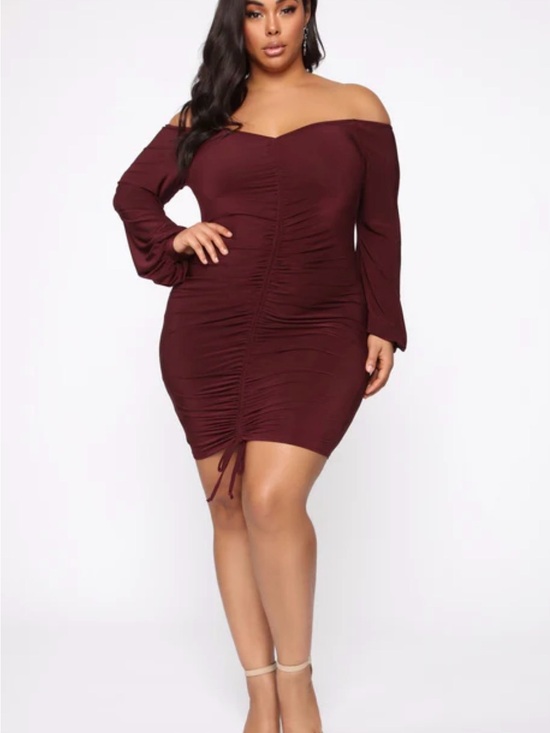 Fashion Nova Dresses & Skirts - Fashion Nova Wine Fit Your Needs Mini Dress XL
